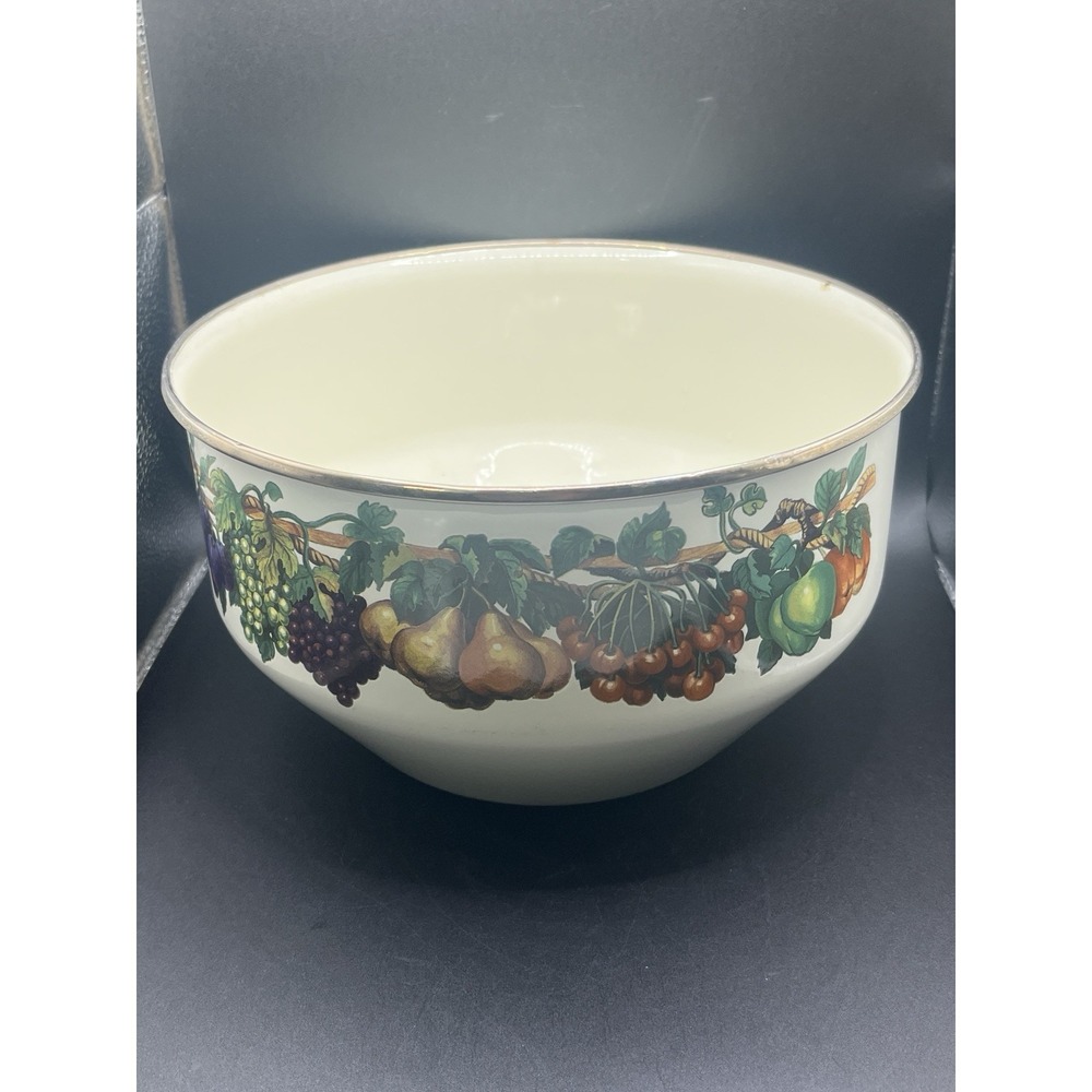Vtg Tabletops Unlimited Large Vitroceramic Metal Enamel Bowl -‎ Gas, Electric